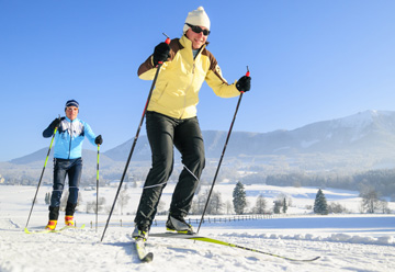 Wintersport im Skigebiet bayerischer Wald mit seinem Berg den Großen Arber